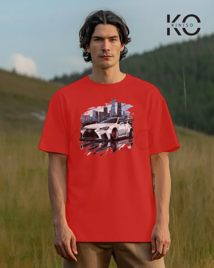Car t shirt design for men with Lexus Luxury Racing Car Printed